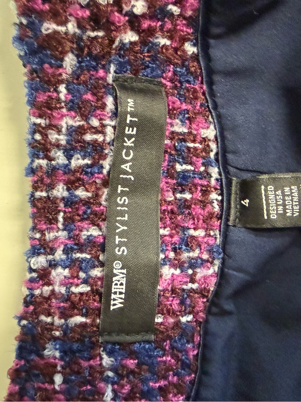WHBM Tweed Stylist Jacket, Hollyhock, Size 4 - Picture 13 of 14